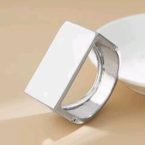 Silver Geometric Bangle